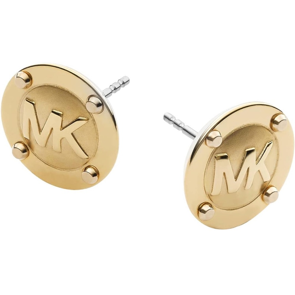 Michael Kors Stainless Steel Stud Earrings With Crystal Accents
